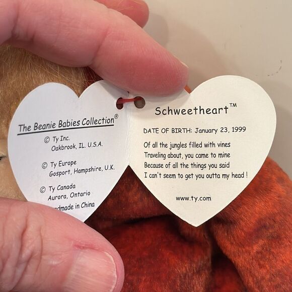 Vintage TY "Schweetheart" the Orangutan (1999) Beanie Baby - Picture 4 of 9